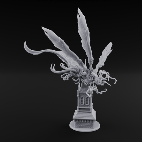 Bursting From The Spire Hunting Horror Miniature for Dungeons and Dragons, Pathfinder or other TTRPGs