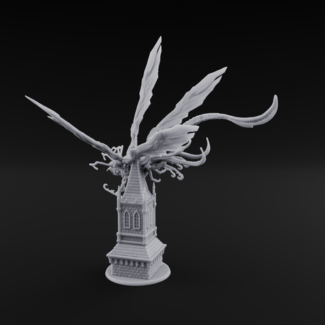 Bursting From The Spire Hunting Horror Miniature for Dungeons and Dragons, Pathfinder or other TTRPGs