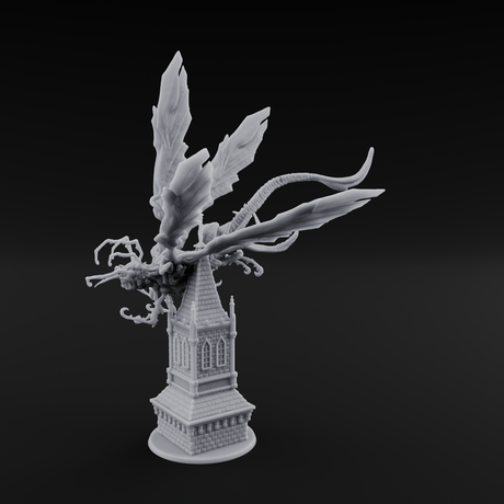Bursting From The Spire Hunting Horror Miniature for Dungeons and Dragons, Pathfinder or other TTRPGs