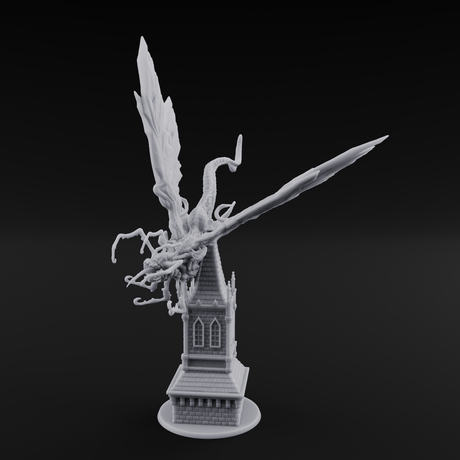 Bursting From The Spire Hunting Horror Miniature for Dungeons and Dragons, Pathfinder or other TTRPGs