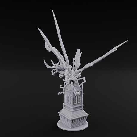 Bursting From The Spire Hunting Horror Miniature for Dungeons and Dragons, Pathfinder or other TTRPGs
