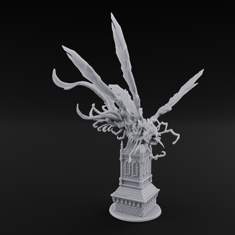 Bursting From The Spire Hunting Horror Miniature for Dungeons and Dragons, Pathfinder or other TTRPGs