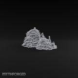 Rat King of the Rick Hay Piles with Broken Fence, Cartwheel, Pitchfork and Rats on Scenic Base