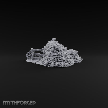 Rat King of the Rick Hay Piles with Broken Fence, Cartwheel, Pitchfork and Rats on Scenic Base