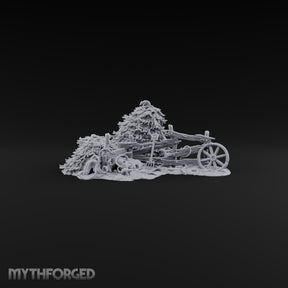 Rat King of the Rick Hay Piles with Broken Fence, Cartwheel, Pitchfork and Rats on Scenic Base