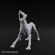 Head Back Howling Zombie Dog Miniature for Dungeons and Dragons, Pathfinder or other TTRPGs