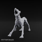 Head Back Howling Zombie Dog Miniature for Dungeons and Dragons, Pathfinder or other TTRPGs