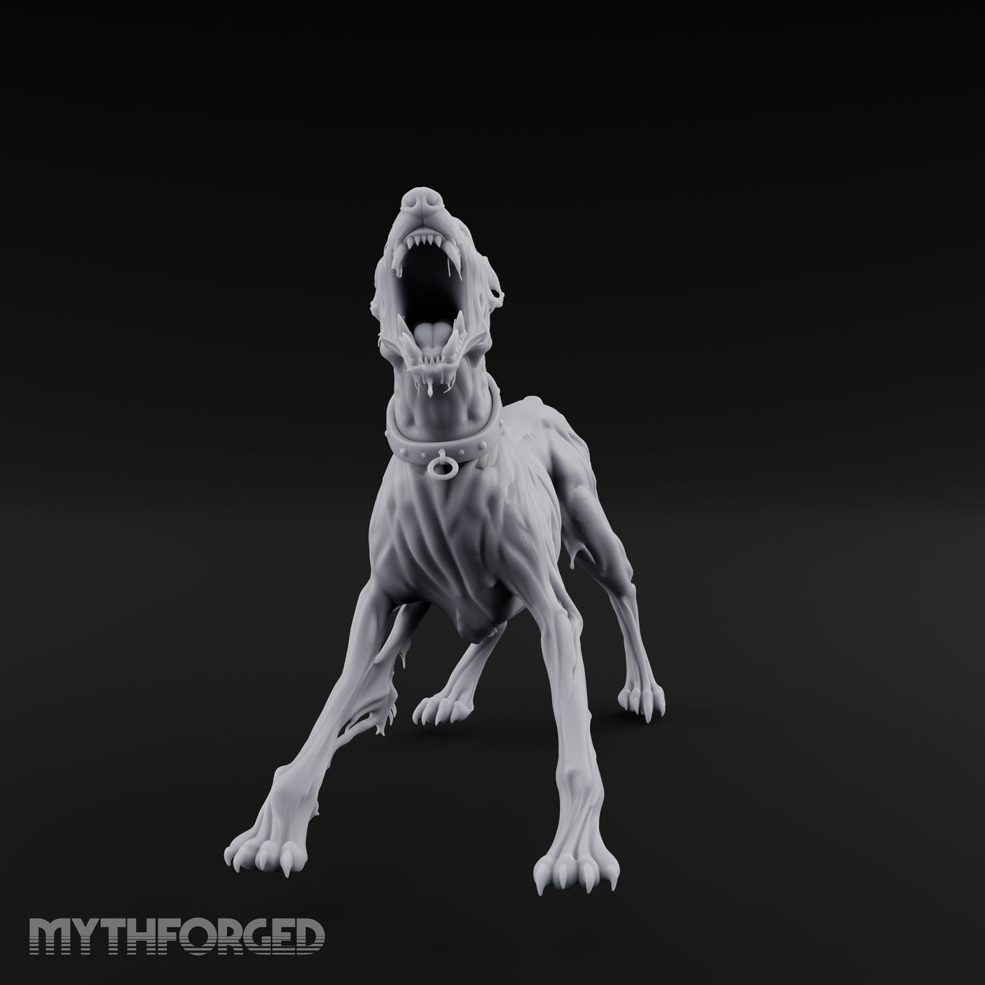 Head Back Howling Zombie Dog Miniature for Dungeons and Dragons, Pathfinder or other TTRPGs