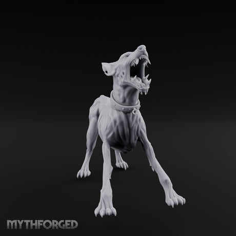 Head Back Howling Zombie Dog Miniature for Dungeons and Dragons, Pathfinder or other TTRPGs