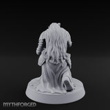 Head Bowed Sword Planted Drow Knight Miniature for Dungeons and Dragons, Pathfinder or other TTRPGs