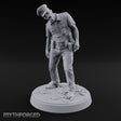 Head Lolling Shuffling Zombie Police Officer Miniature for Dungeons and Dragons, Pathfinder or other TTRPGs