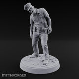 Head Lolling Shuffling Zombie Police Officer Miniature for Dungeons and Dragons, Pathfinder or other TTRPGs