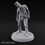 Head Lolling Shuffling Zombie Police Officer Miniature for Dungeons and Dragons, Pathfinder or other TTRPGs