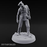 Head Lolling Shuffling Zombie Police Officer Miniature for Dungeons and Dragons, Pathfinder or other TTRPGs