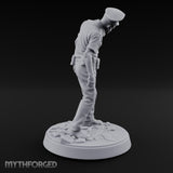 Head Lolling Shuffling Zombie Police Officer Miniature for Dungeons and Dragons, Pathfinder or other TTRPGs