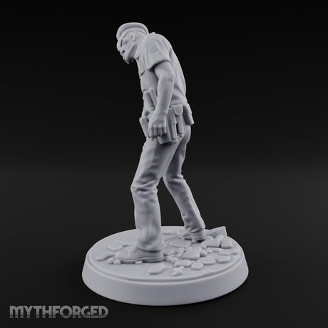 Head Lolling Shuffling Zombie Police Officer Miniature for Dungeons and Dragons, Pathfinder or other TTRPGs