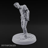 Head Lolling Shuffling Zombie Police Officer Miniature for Dungeons and Dragons, Pathfinder or other TTRPGs