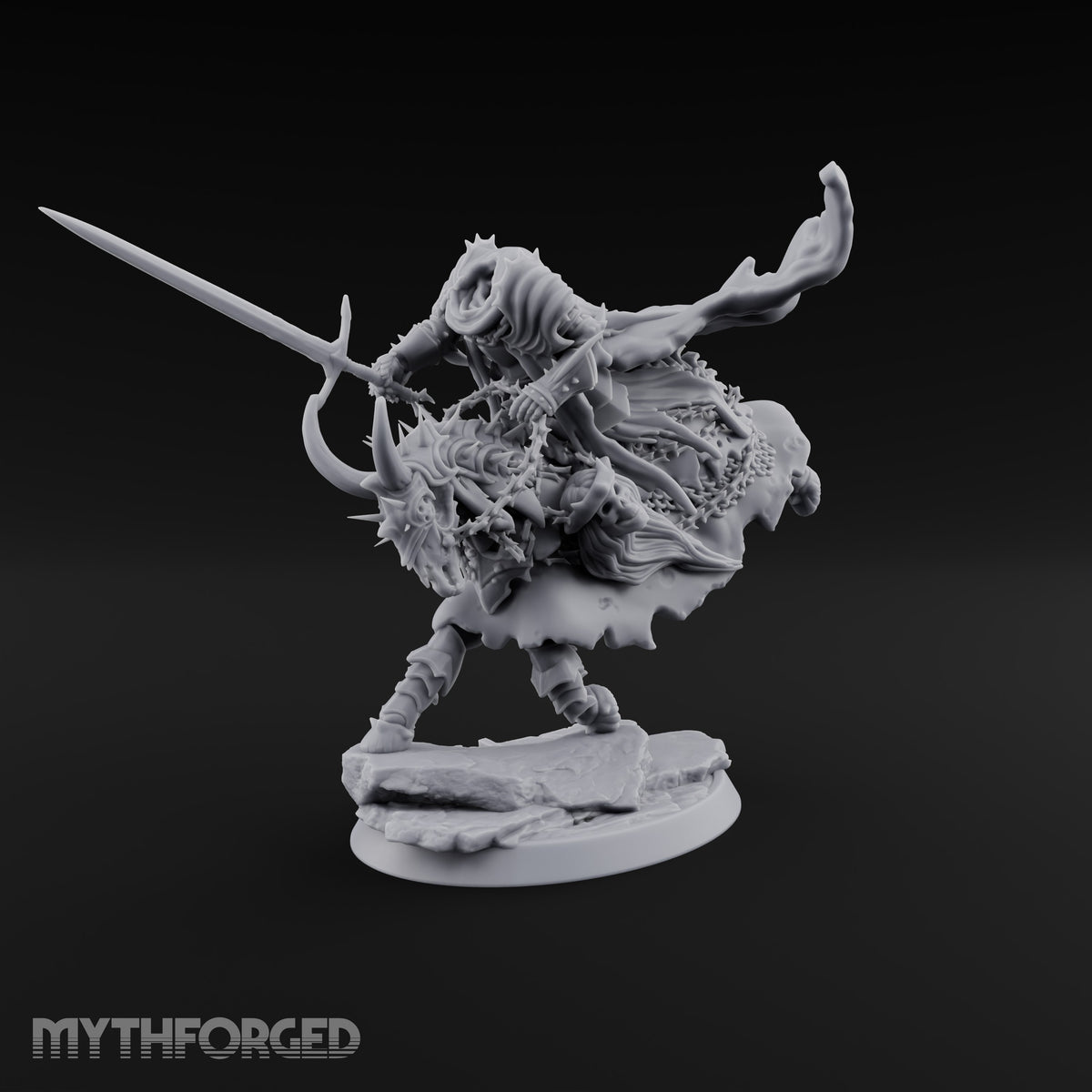 Charges Through Thorns and Tatters Death Knight Rider