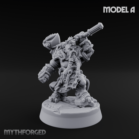 Smouldering Fire Dwarf Fighters Miniature for Dungeons and Dragons, Pathfinder or other TTRPGs