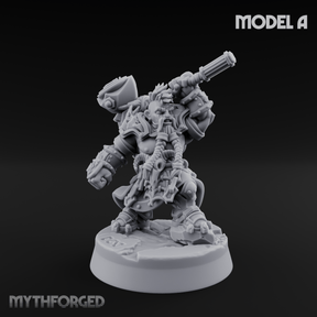 Smouldering Fire Dwarf Fighters A Miniature for Dungeons and Dragons, Pathfinder or other TTRPGs