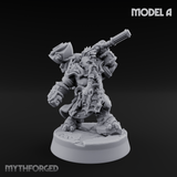Smouldering Fire Dwarf Fighters Miniature for Dungeons and Dragons, Pathfinder or other TTRPGs