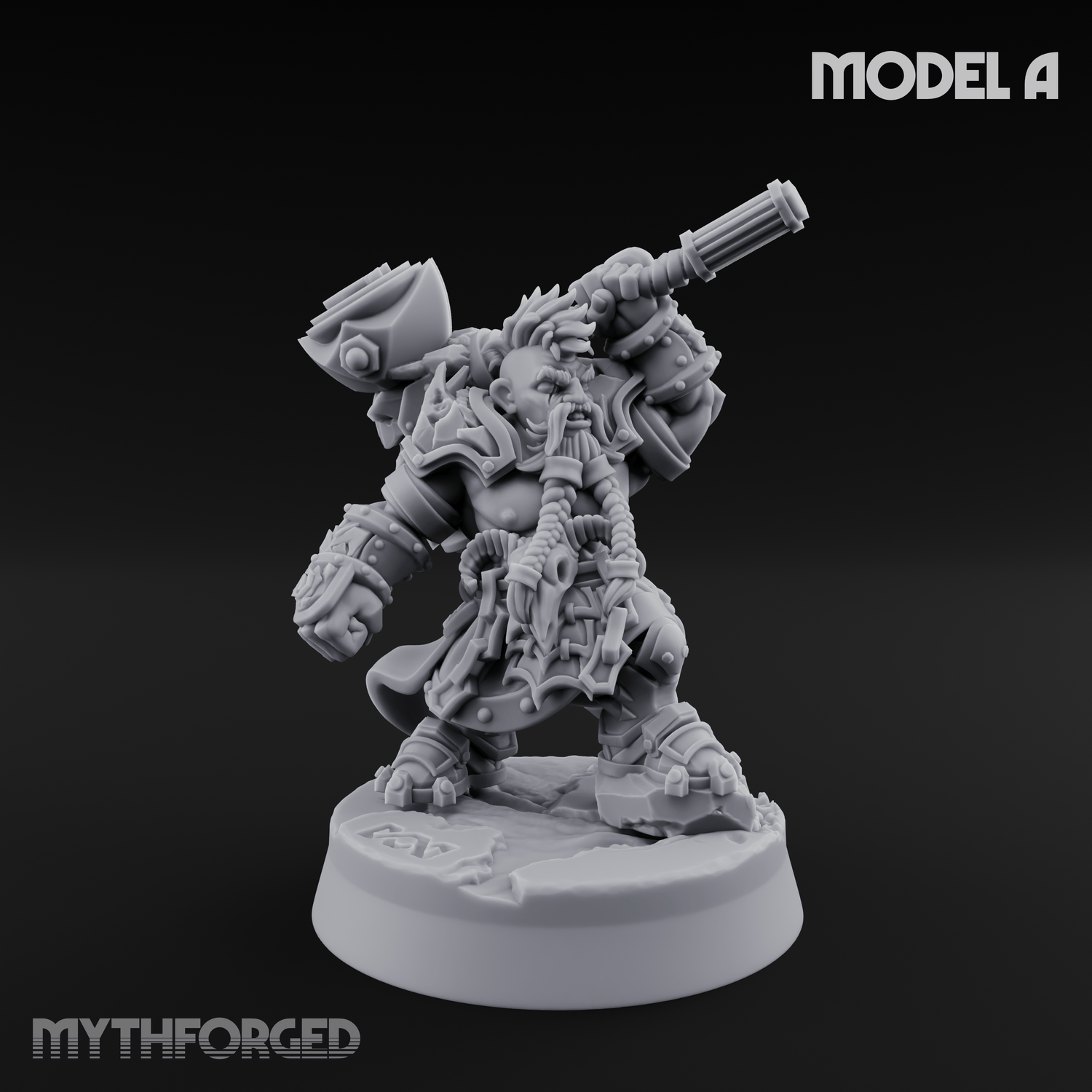 Smouldering Fire Dwarf Fighters A Miniature for Dungeons and Dragons, Pathfinder or other TTRPGs