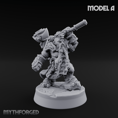 Smouldering Fire Dwarf Fighters A Miniature for Dungeons and Dragons, Pathfinder or other TTRPGs