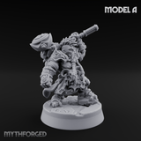Smouldering Fire Dwarf Fighters A Miniature for Dungeons and Dragons, Pathfinder or other TTRPGs