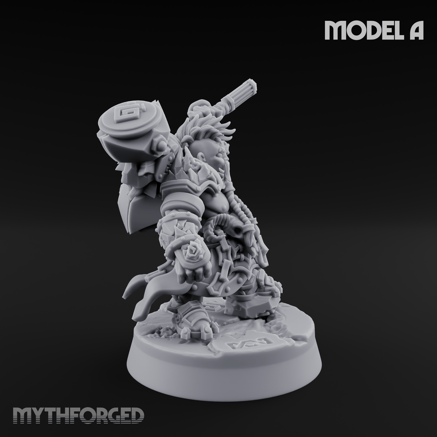 Smouldering Fire Dwarf Fighters A Miniature for Dungeons and Dragons, Pathfinder or other TTRPGs