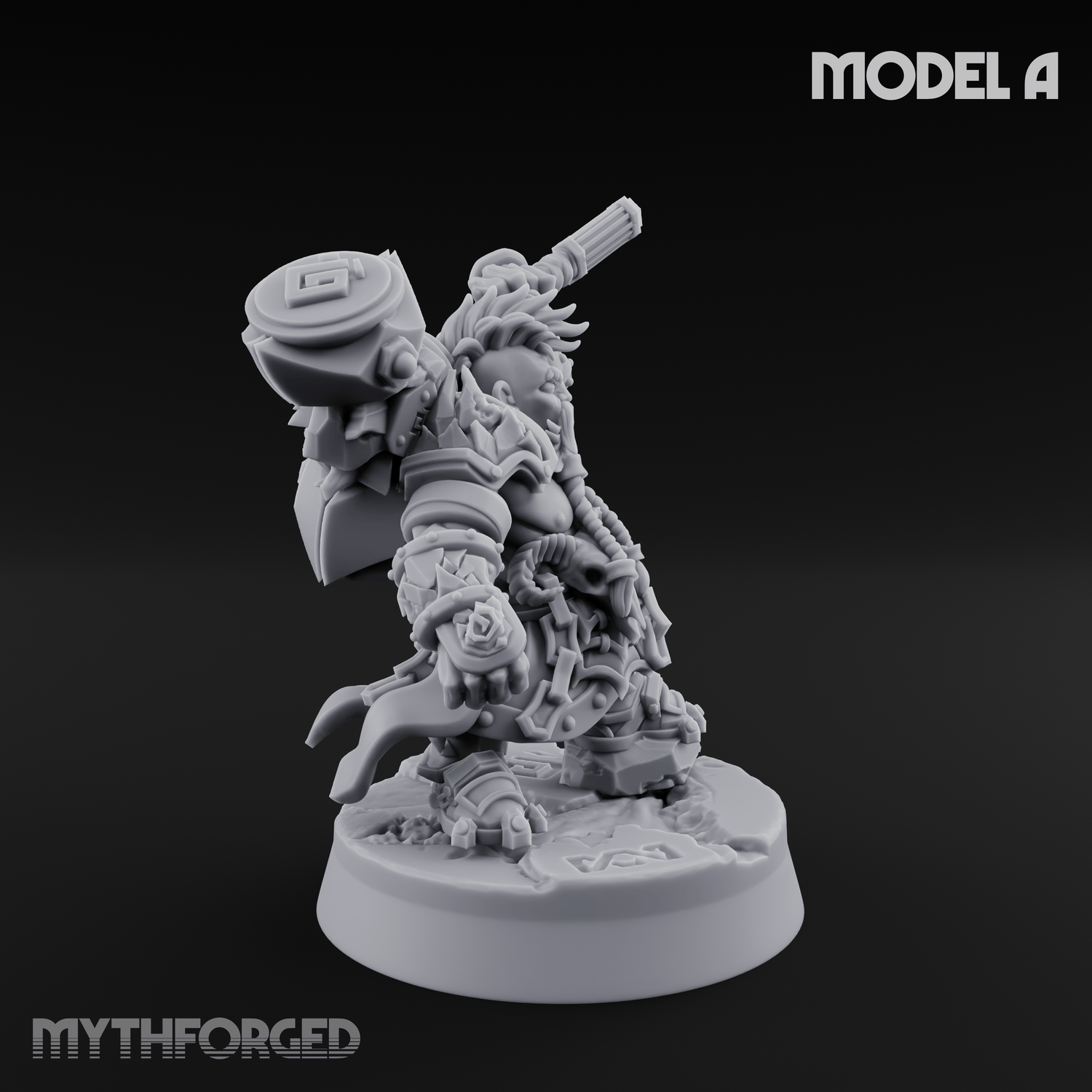 Smouldering Fire Dwarf Fighters A Miniature for Dungeons and Dragons, Pathfinder or other TTRPGs