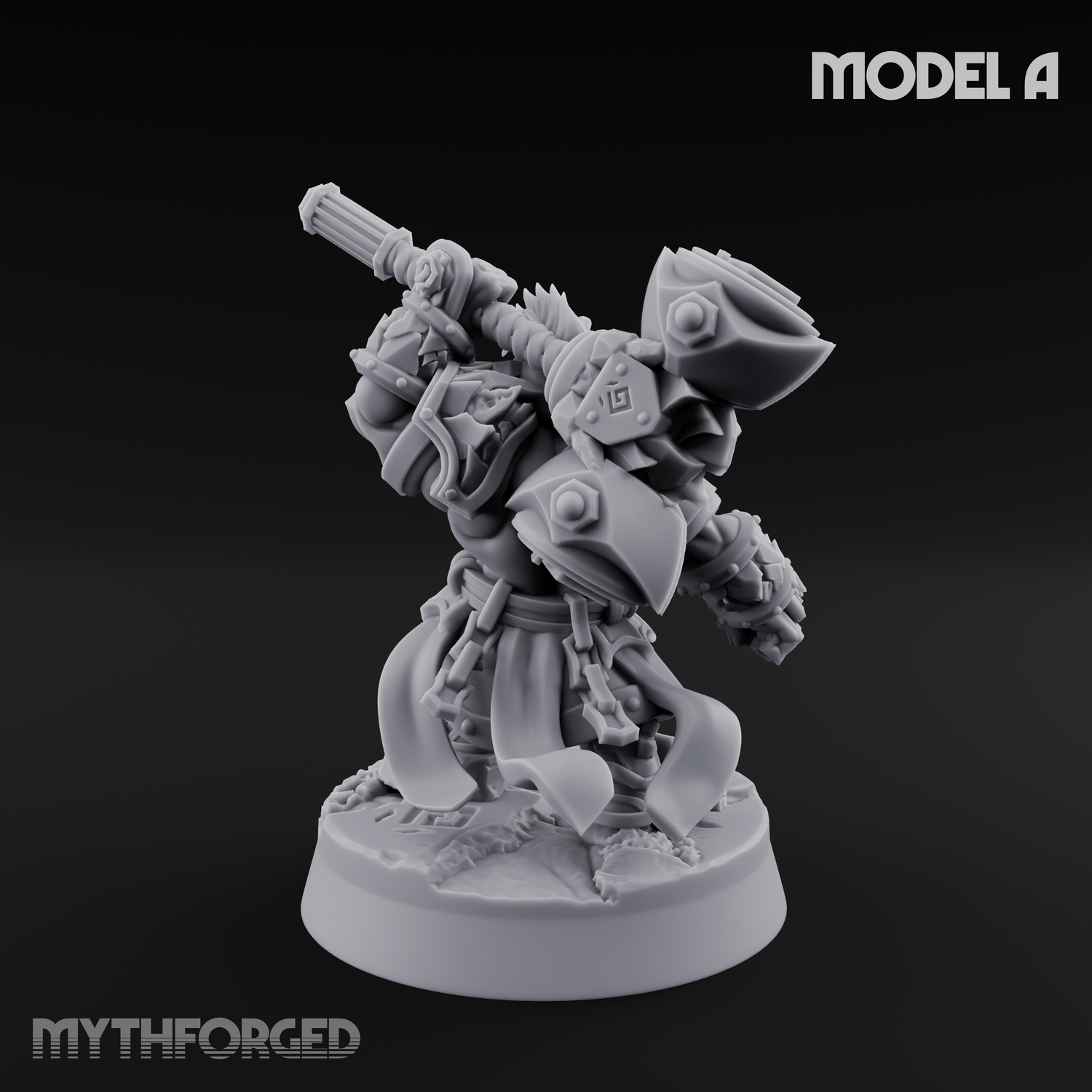 Smouldering Fire Dwarf Fighters A Miniature for Dungeons and Dragons, Pathfinder or other TTRPGs
