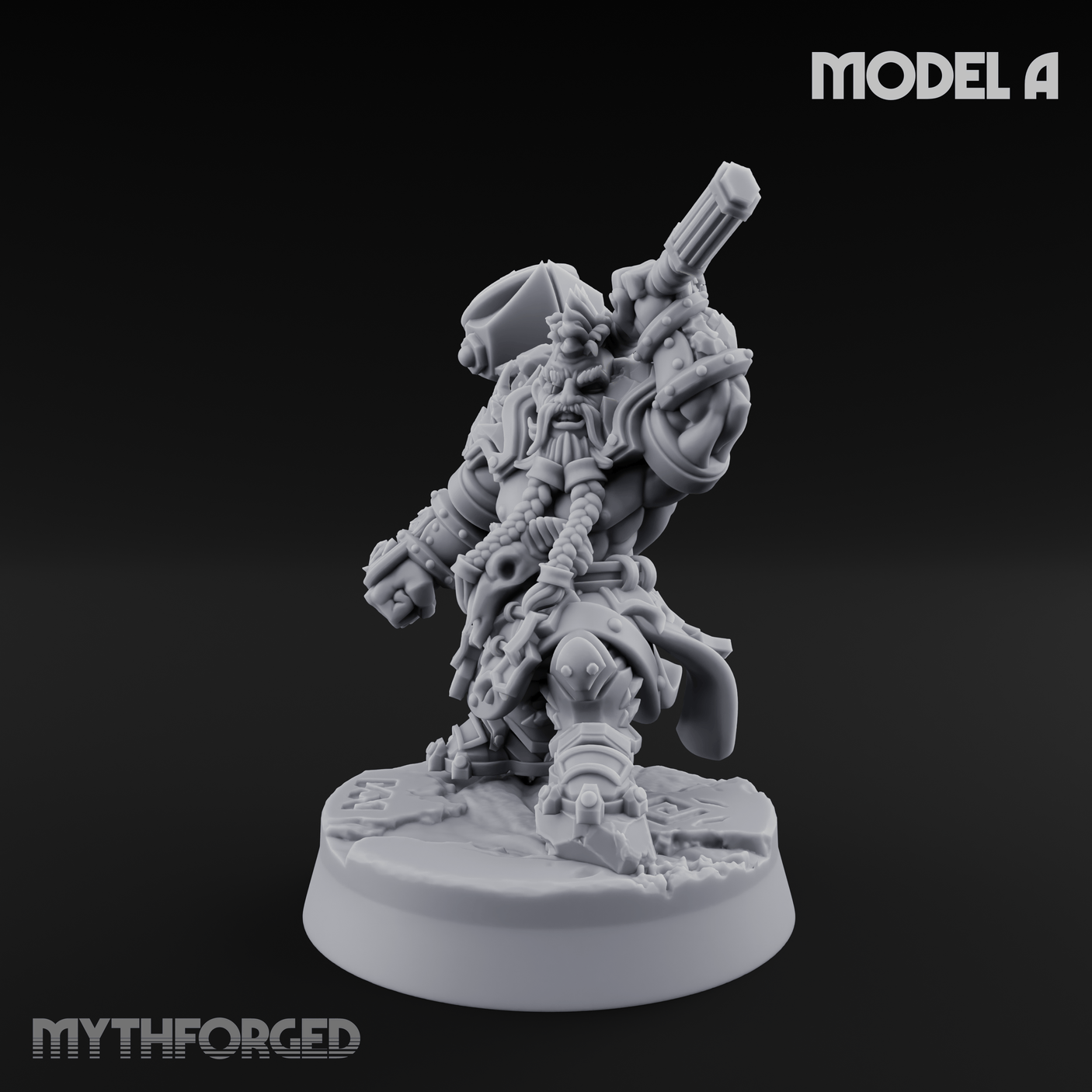 Smouldering Fire Dwarf Fighters A Miniature for Dungeons and Dragons, Pathfinder or other TTRPGs