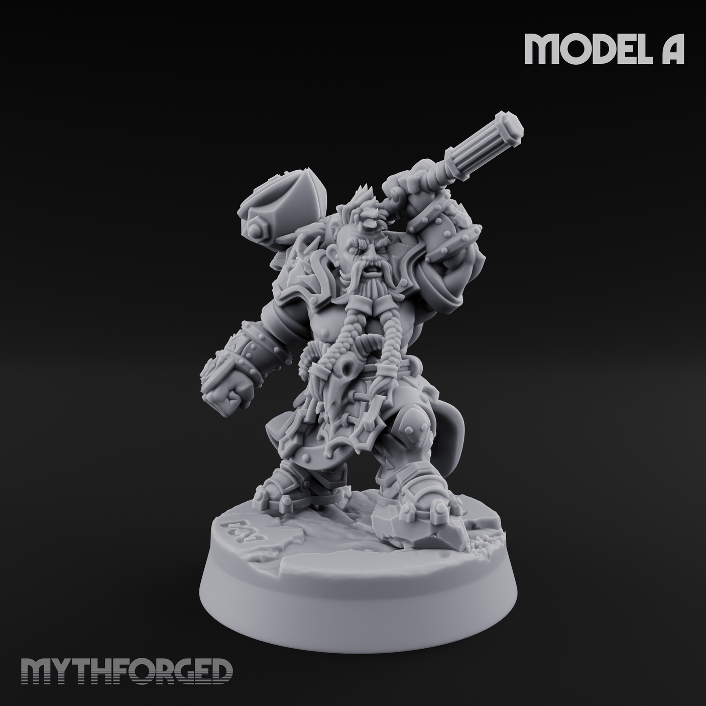 Smouldering Fire Dwarf Fighters A Miniature for Dungeons and Dragons, Pathfinder or other TTRPGs
