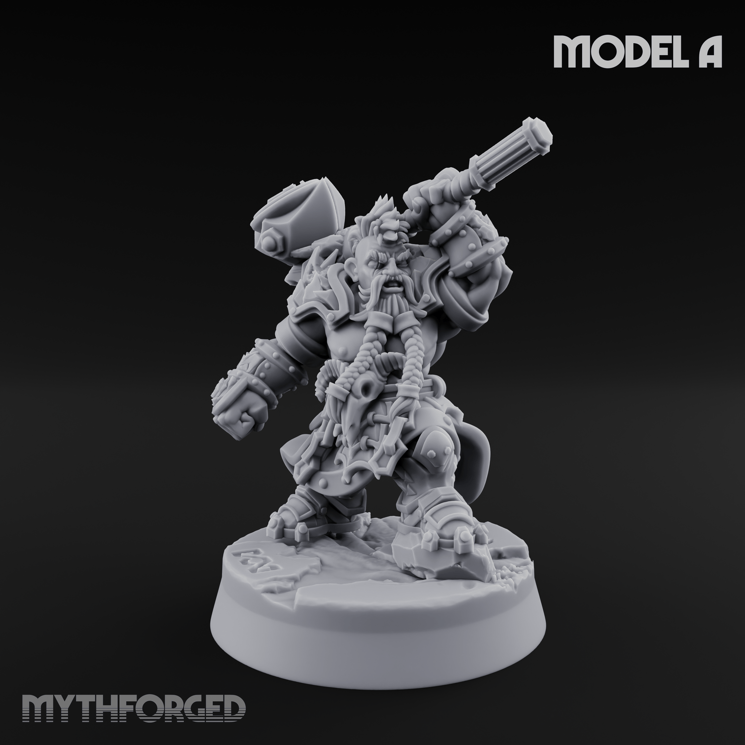 Smouldering Fire Dwarf Fighters A Miniature for Dungeons and Dragons, Pathfinder or other TTRPGs