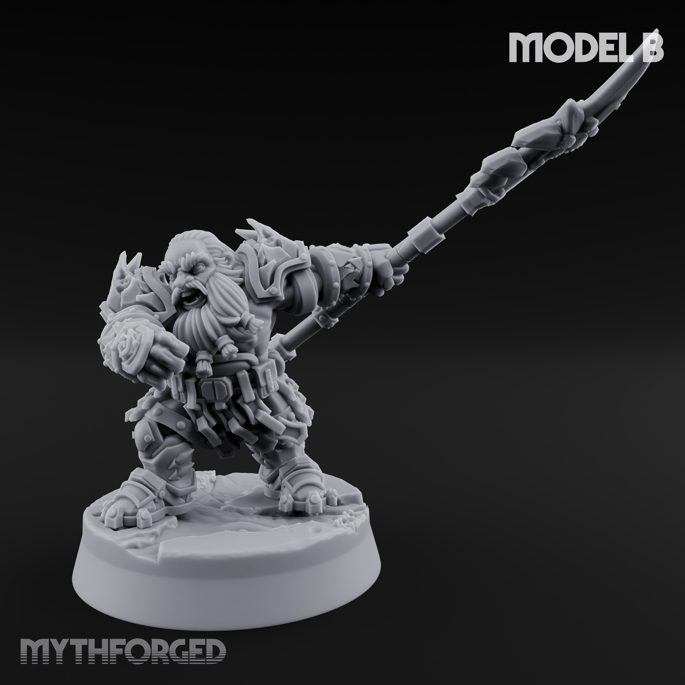 Smouldering Fire Dwarf Fighters Miniature for Dungeons and Dragons, Pathfinder or other TTRPGs