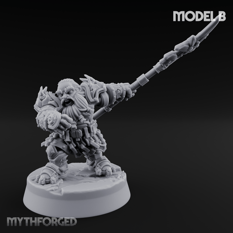 Smouldering Fire Dwarf Fighters Miniature for Dungeons and Dragons, Pathfinder or other TTRPGs