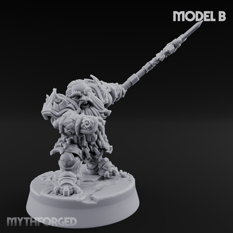 Smouldering Fire Dwarf Fighters Miniature for Dungeons and Dragons, Pathfinder or other TTRPGs