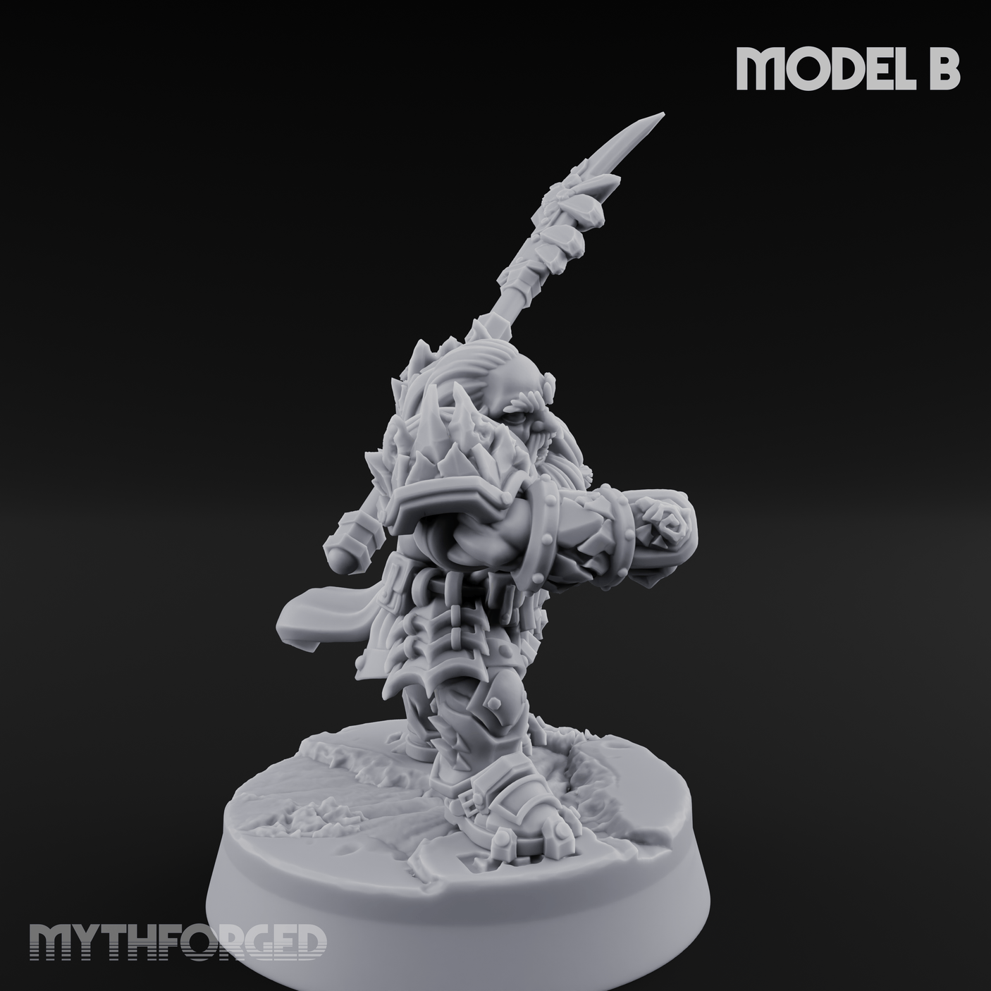 Smouldering Fire Dwarf Fighters B Miniature for Dungeons and Dragons, Pathfinder or other TTRPGs