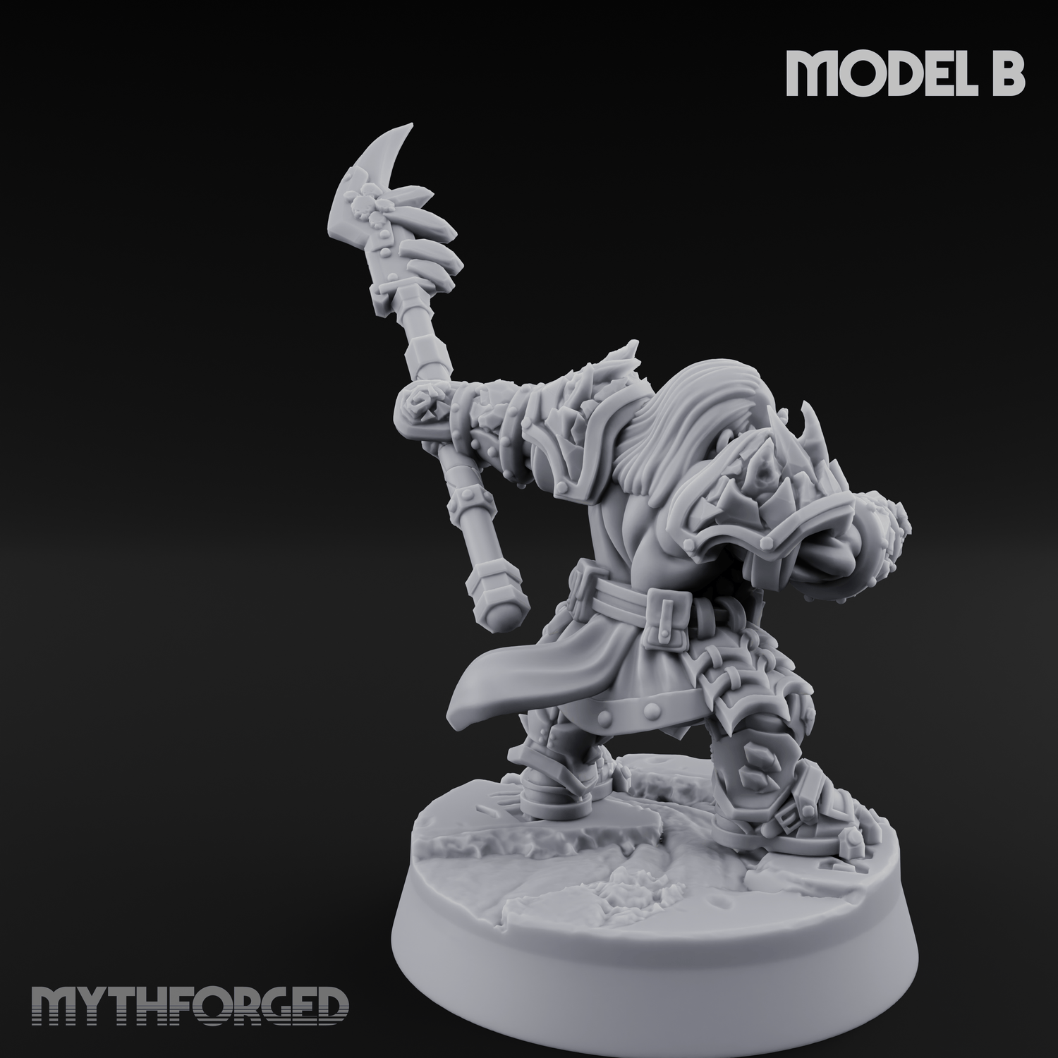 Smouldering Fire Dwarf Fighters B Miniature for Dungeons and Dragons, Pathfinder or other TTRPGs