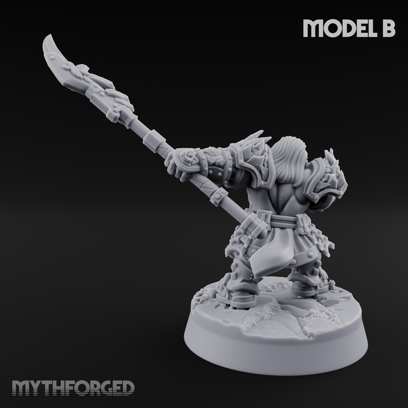 Smouldering Fire Dwarf Fighters B Miniature for Dungeons and Dragons, Pathfinder or other TTRPGs