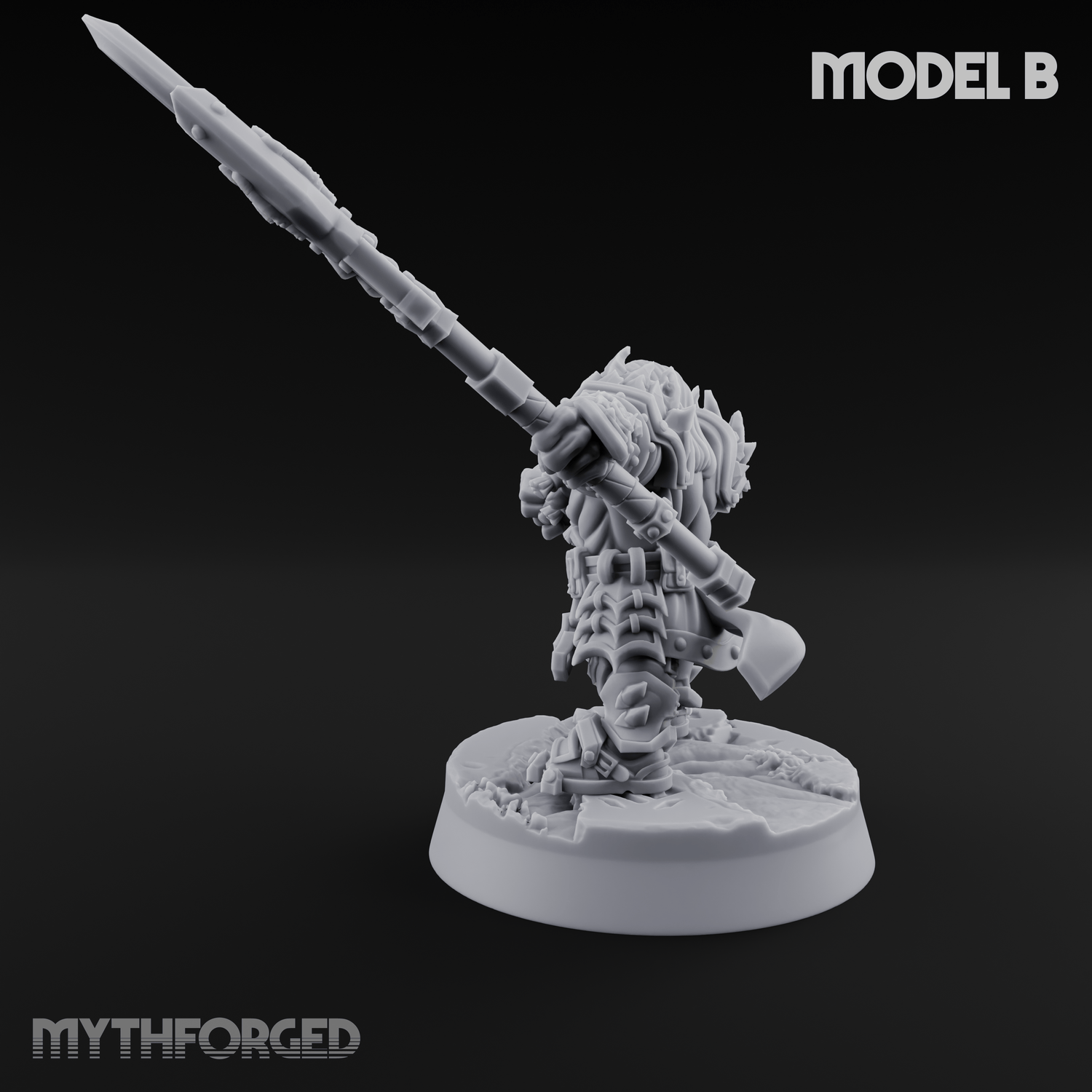 Smouldering Fire Dwarf Fighters B Miniature for Dungeons and Dragons, Pathfinder or other TTRPGs