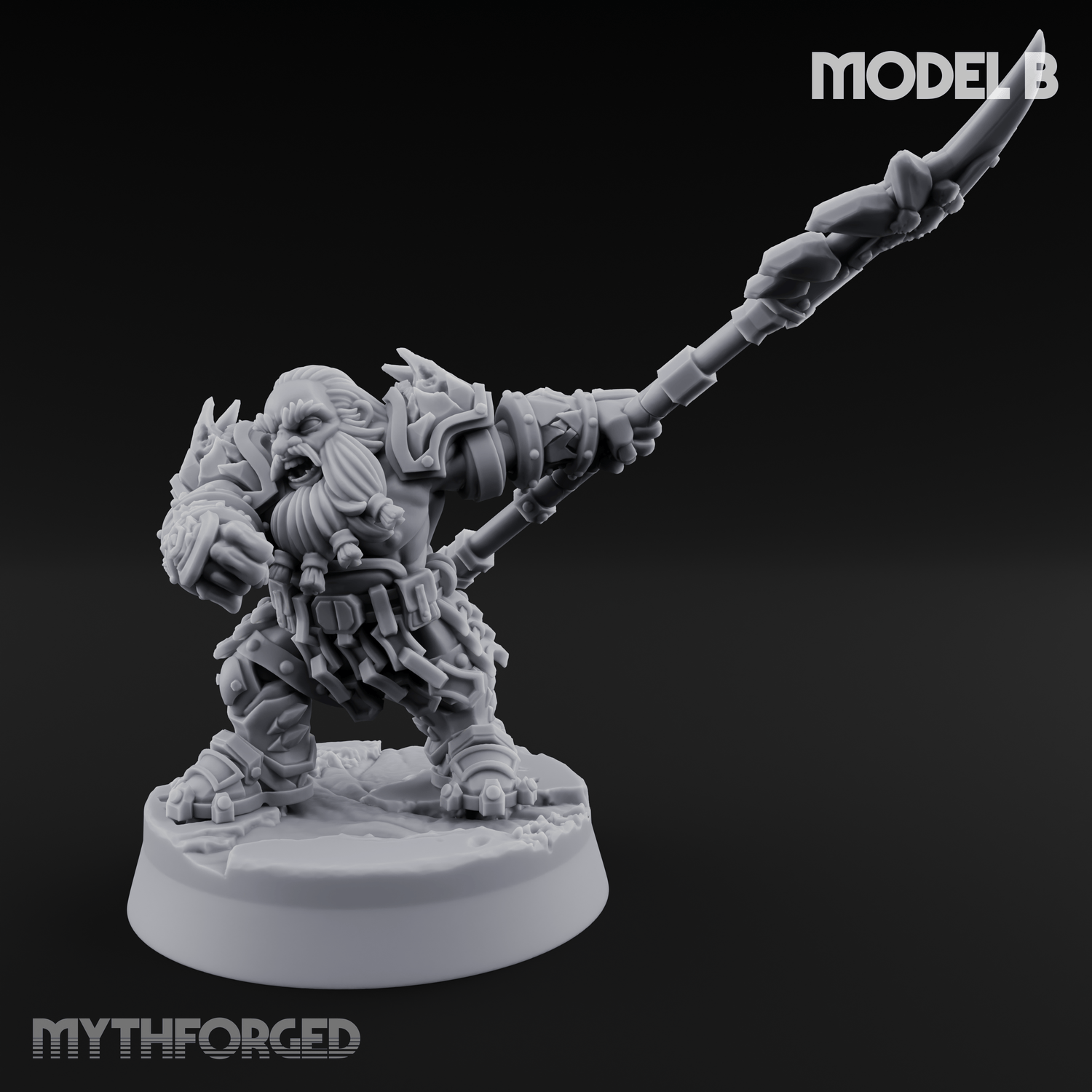 Smouldering Fire Dwarf Fighters B Miniature for Dungeons and Dragons, Pathfinder or other TTRPGs