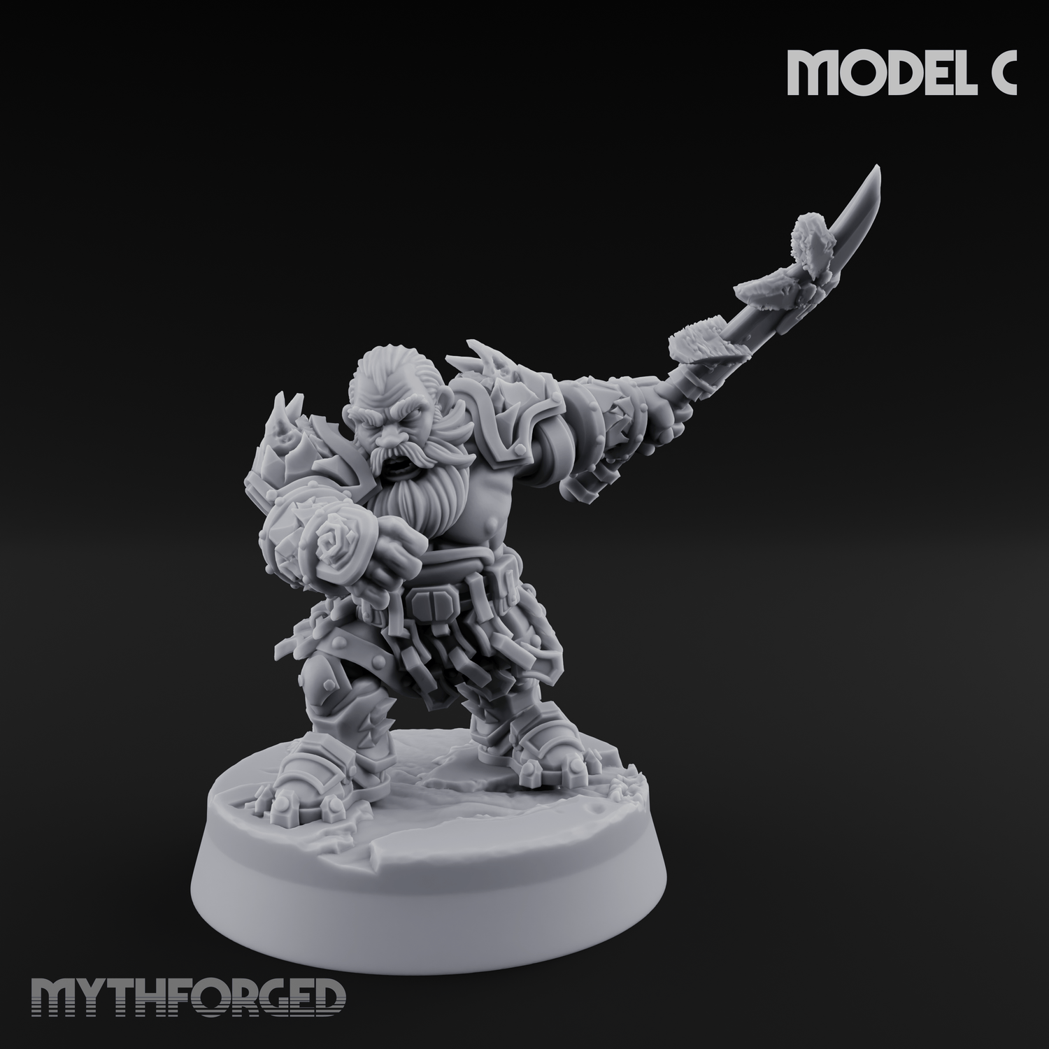 Smouldering Fire Dwarf Fighters Miniature for Dungeons and Dragons, Pathfinder or other TTRPGs