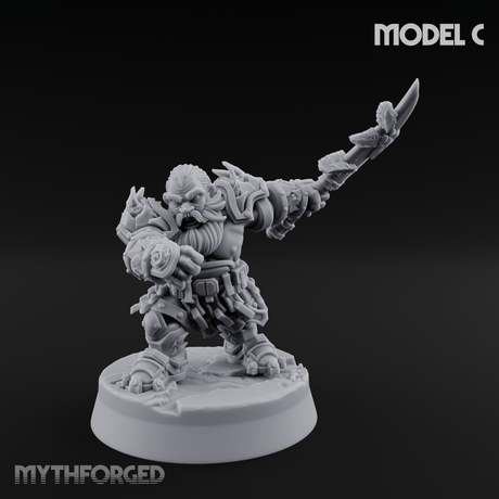 Smouldering Fire Dwarf Fighters Miniature for Dungeons and Dragons, Pathfinder or other TTRPGs