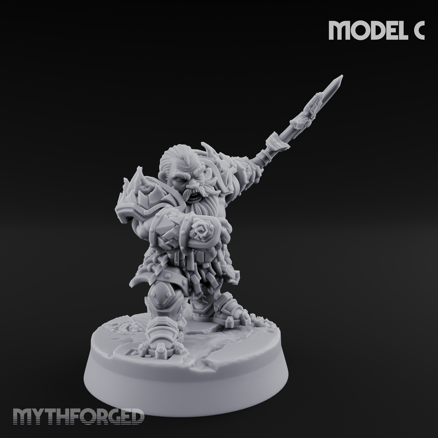 Smouldering Fire Dwarf Fighters Miniature for Dungeons and Dragons, Pathfinder or other TTRPGs