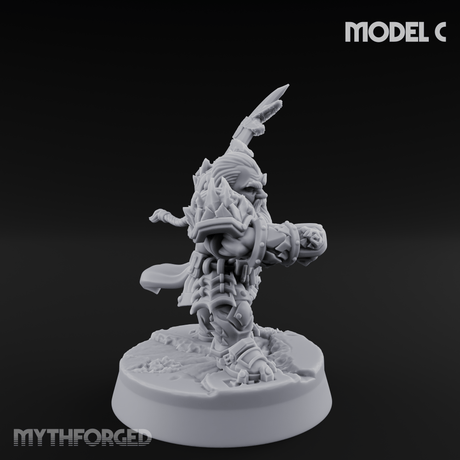Smouldering Fire Dwarf Fighters C Miniature for Dungeons and Dragons, Pathfinder or other TTRPGs