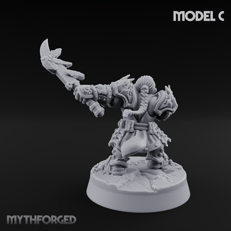 Smouldering Fire Dwarf Fighters C Miniature for Dungeons and Dragons, Pathfinder or other TTRPGs