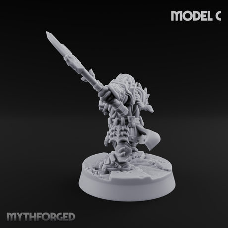 Smouldering Fire Dwarf Fighters C Miniature for Dungeons and Dragons, Pathfinder or other TTRPGs