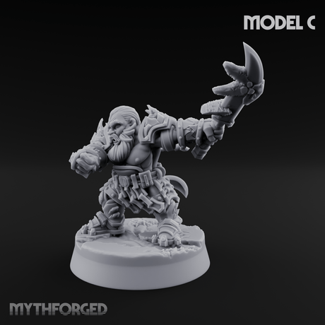 Smouldering Fire Dwarf Fighters C Miniature for Dungeons and Dragons, Pathfinder or other TTRPGs