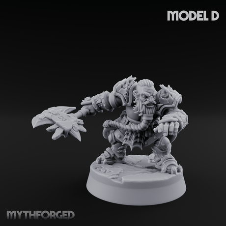Smouldering Fire Dwarf Fighters D Miniature for Dungeons and Dragons, Pathfinder or other TTRPGs